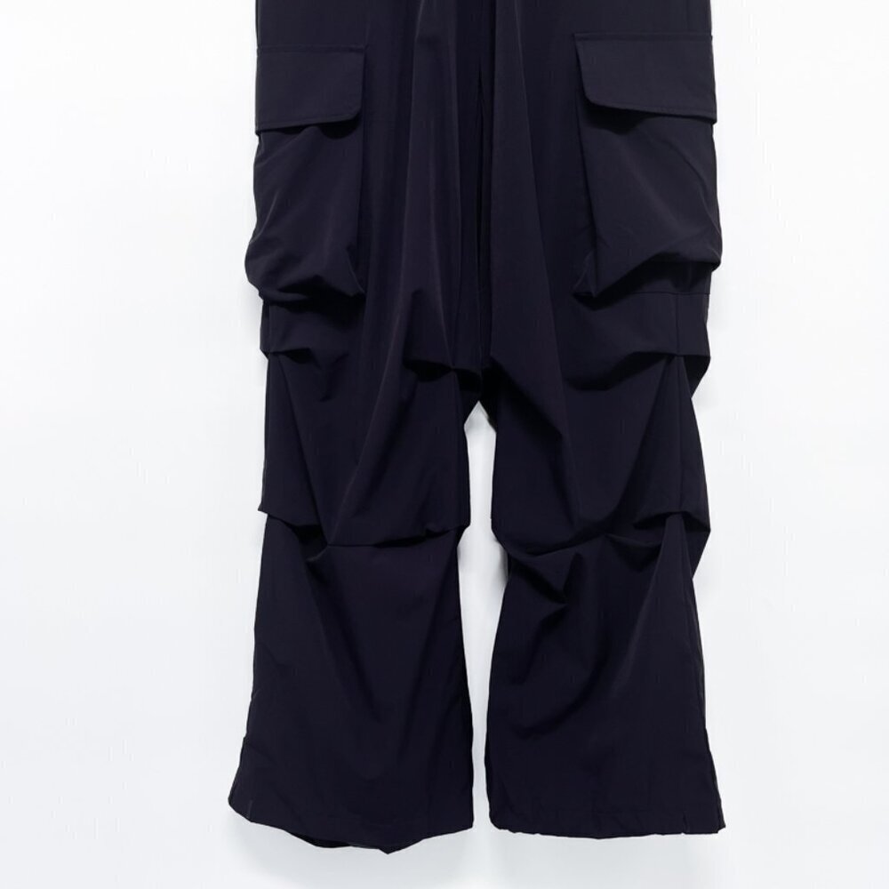 Oversized Nylon Cargo Pants Baggy Blue High Waisted Parachute Pants Joggers - Picture 4 of 8